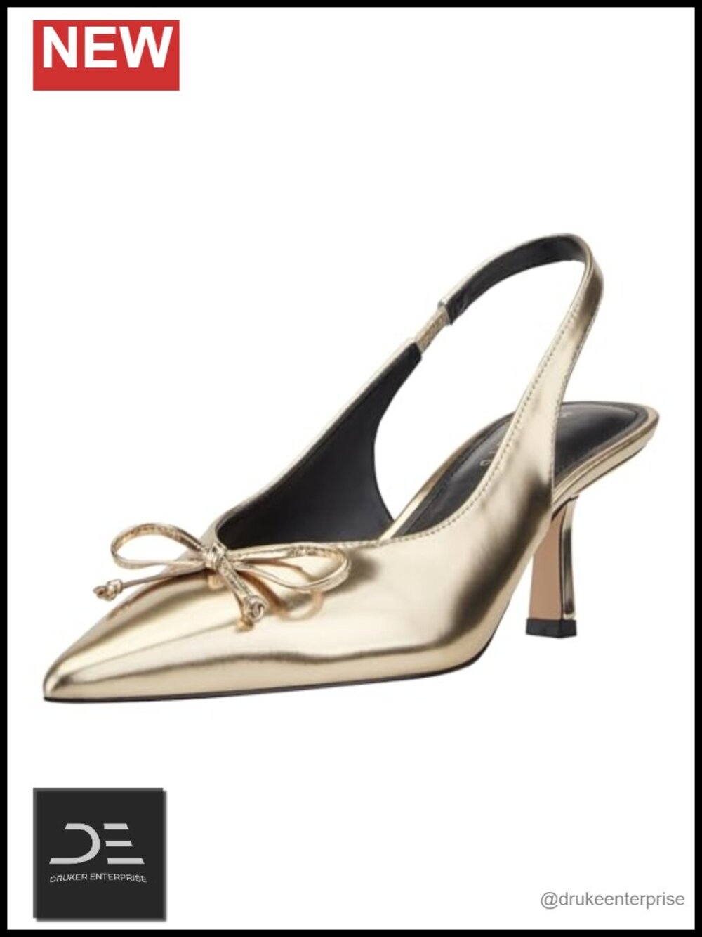 Leather Slingback Stiletto Heels Pointed Toe Pumps